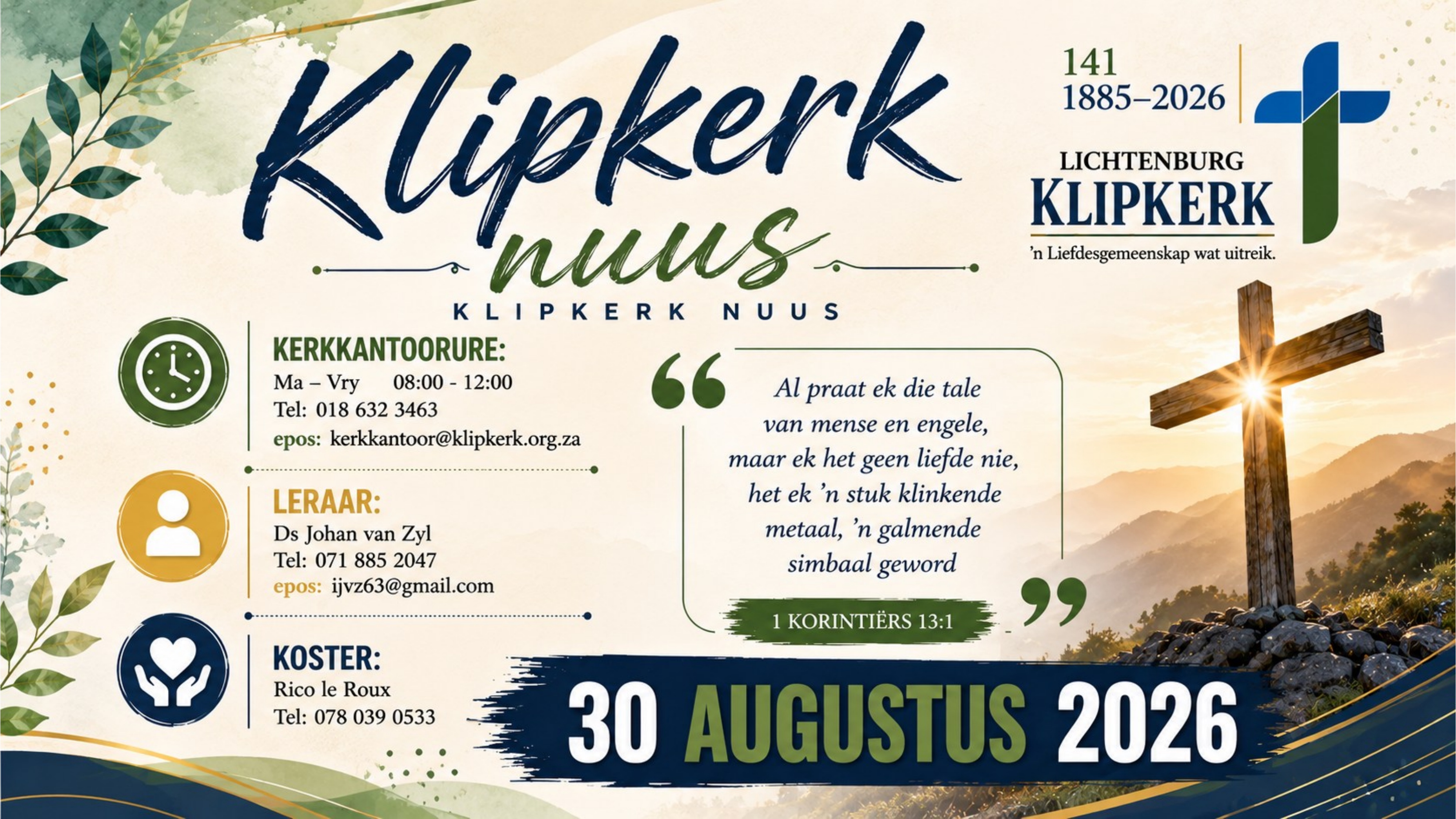 Weeknuus Lichtenburg N G Klipkerk, afkondigings